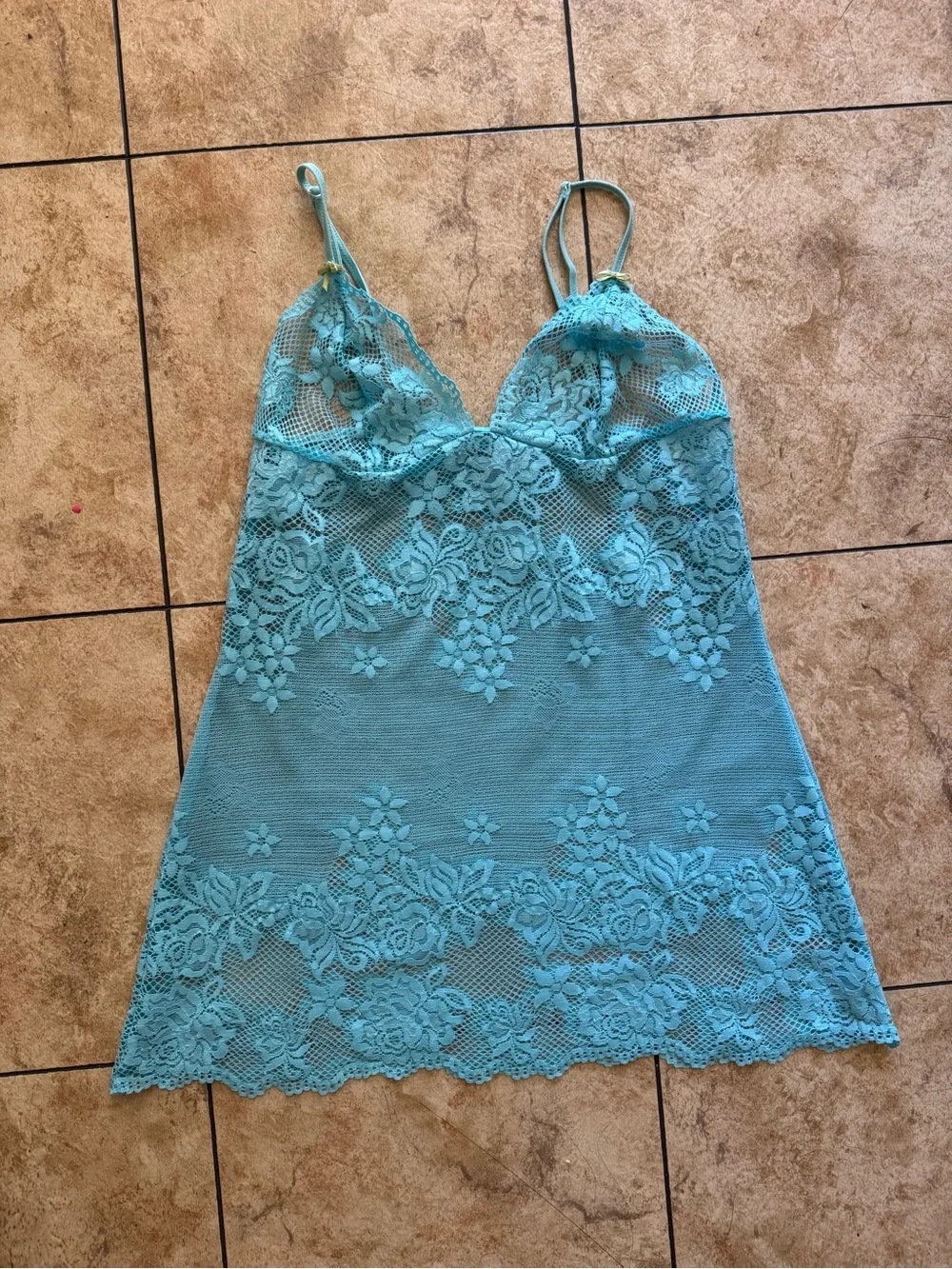 Victoria's Secret Turquoise Lace Chemise